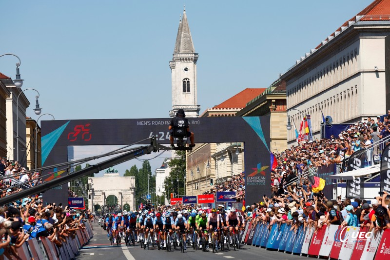 European Championships Munich 2022 - 2022 UEC Road Elite European Championships - Men's Road Race - 14/08/2022 - Scenery - Peloton - photo Luca Bettini/UEC/SprintCyclingAgency?2022